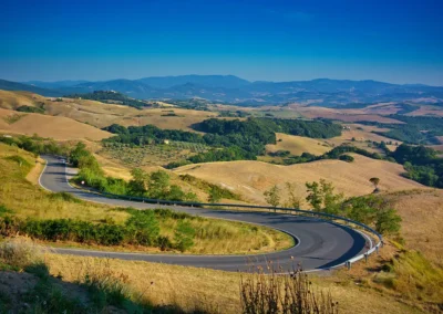 Winding roads in Tuscany.