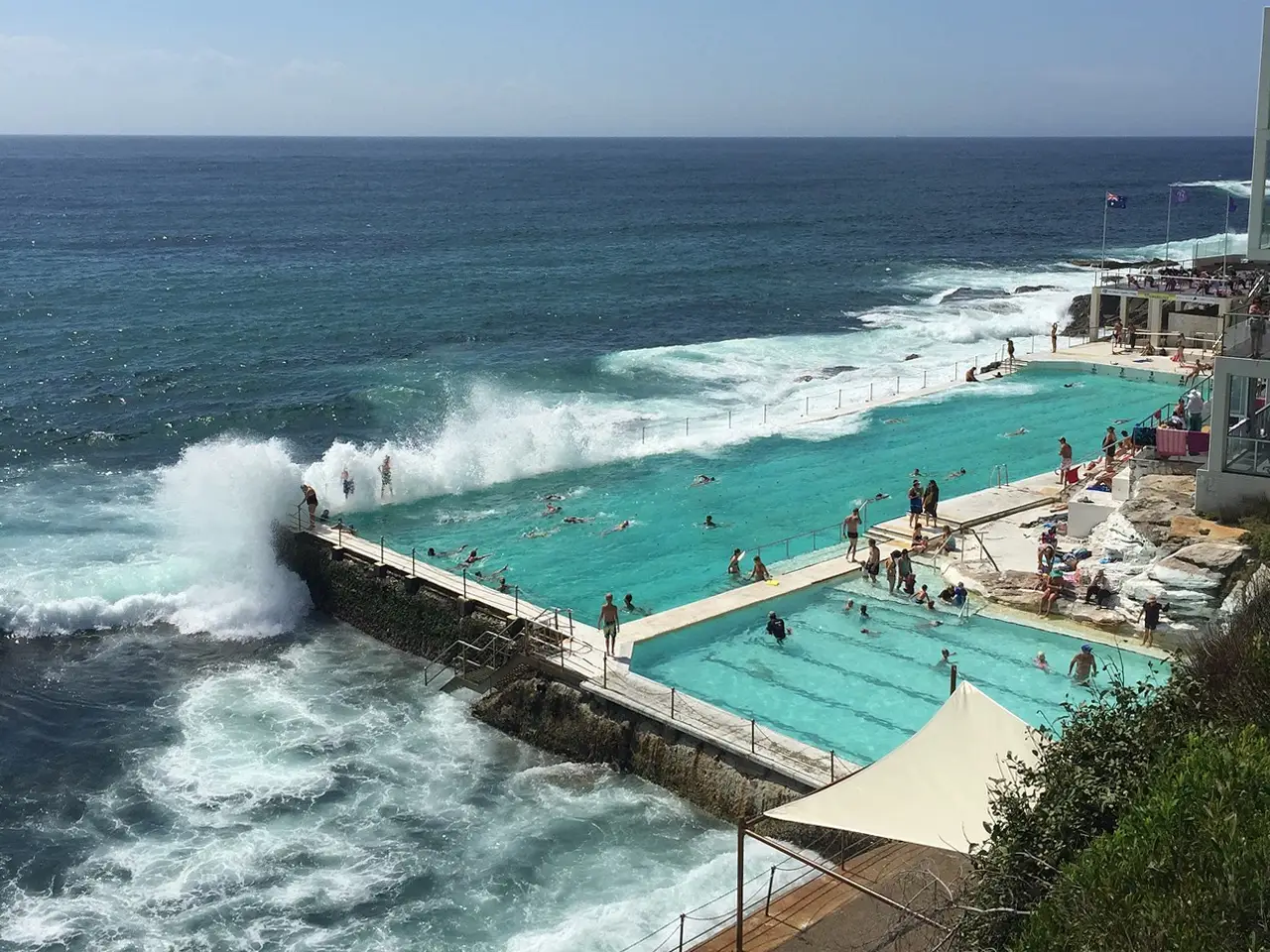 Bondi Beach. You can swim several laps in the seaside pool or look for deals in the Sunday markets.