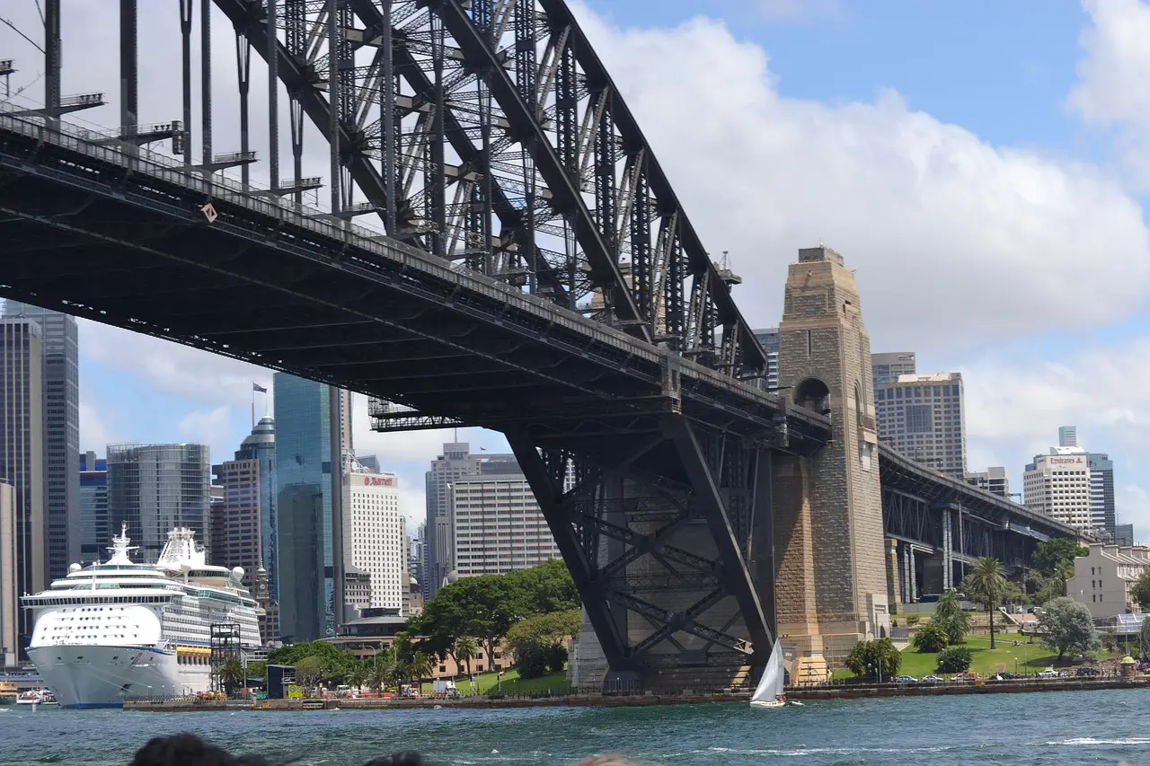 Sydney Harbour Bridge. The largest steel arch bridge in the world.